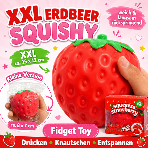Xxl erdbeer squishy - erdbeer, fidget